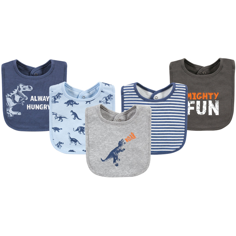 Hudson Baby Cotton Bibs, Dino Roar