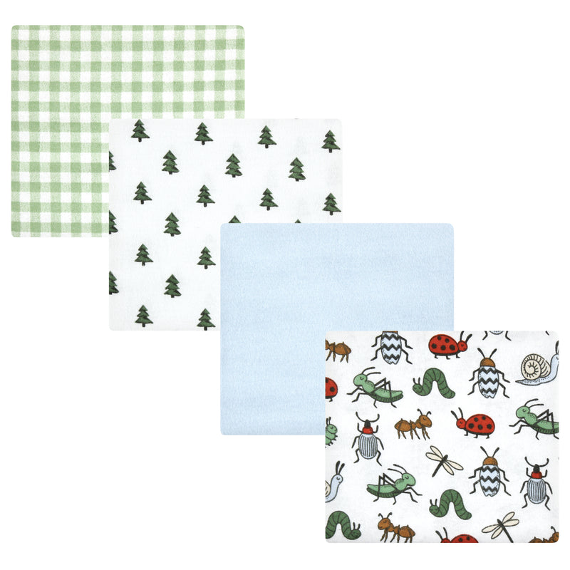 Hudson Baby Cotton Flannel Receiving Blankets, Bugs