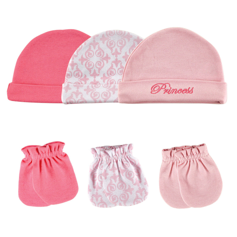 Luvable Friends Cotton Caps and Scratch Mittens, Princess