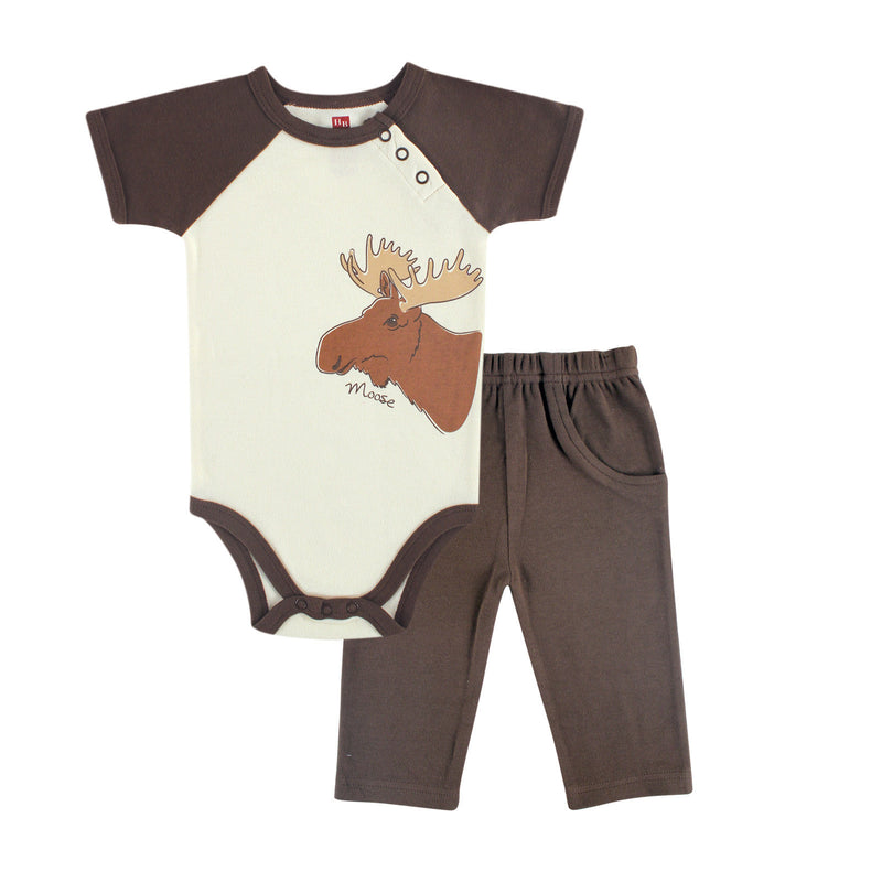 Touched by Nature Organic Cotton Bodysuit and Pant Set, Moose