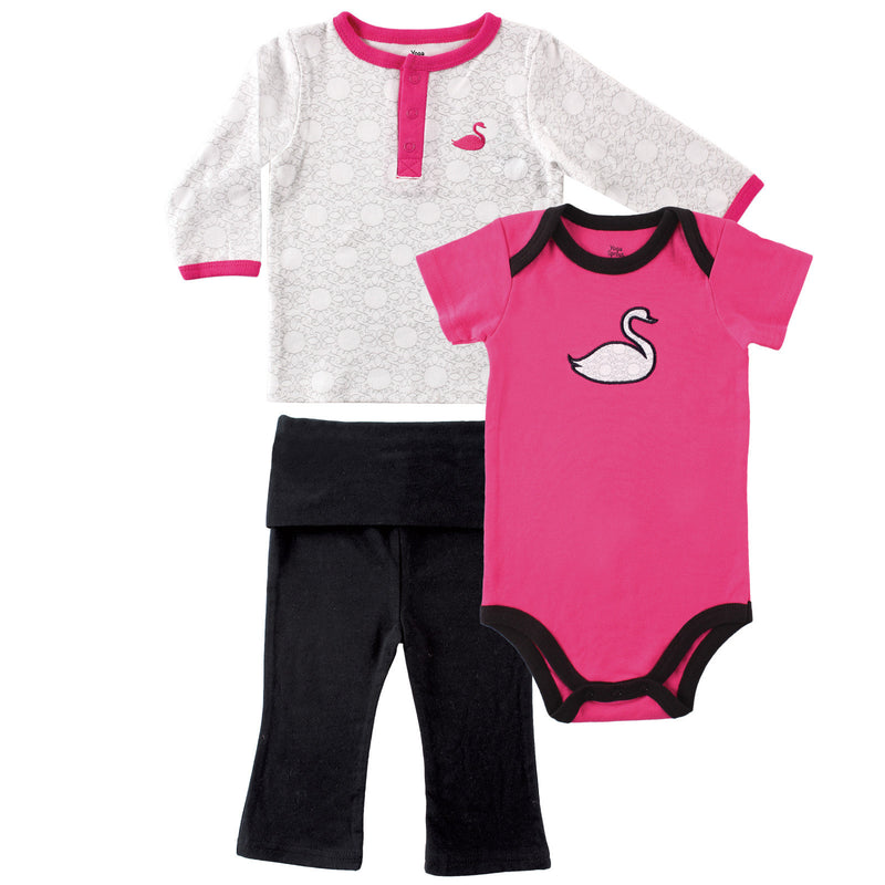 Yoga Sprout Cotton Layette Set, Swan