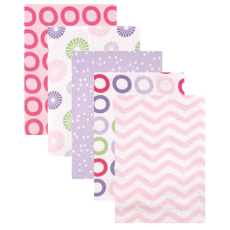 Luvable Friends Cotton Flannel Receiving Blankets, Pink Pinwheel
