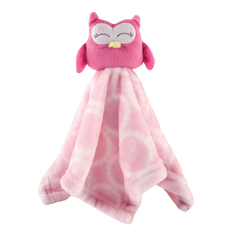 Hudson Baby Animal Face Security Blanket, Pink Owl