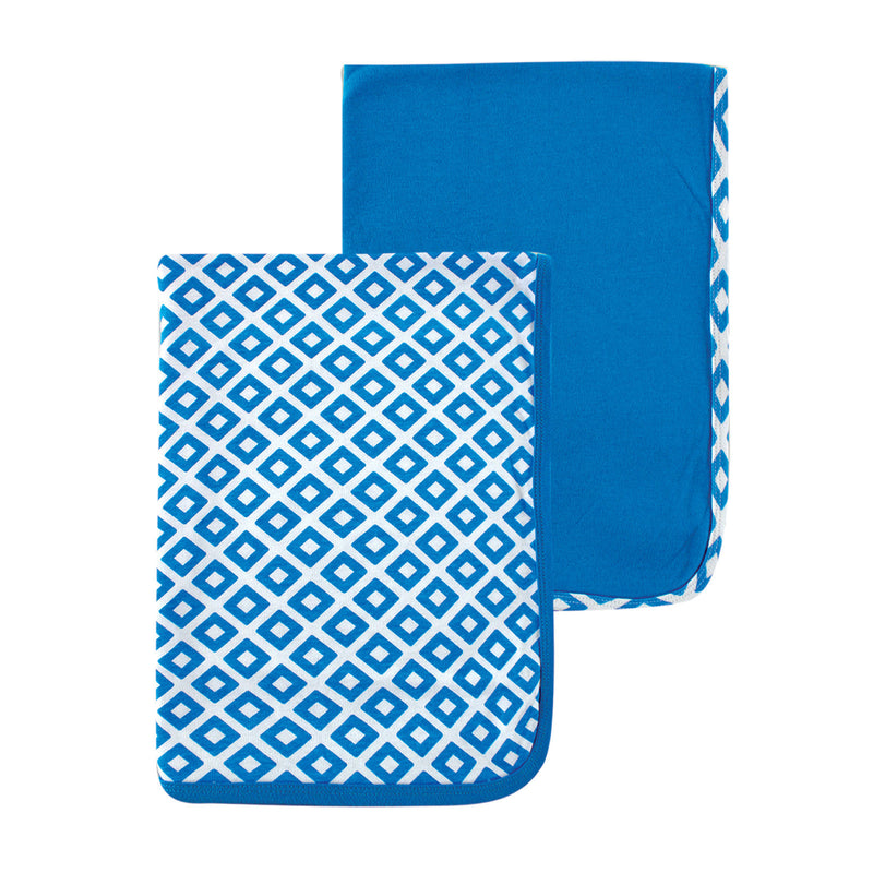 Yoga Sprout Cotton Swaddle Blankets, Blue Elephant