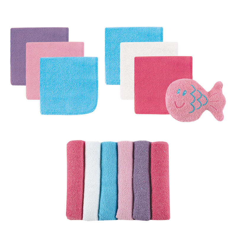 Luvable Friends Cotton Rich Washcloths, Pink Solid