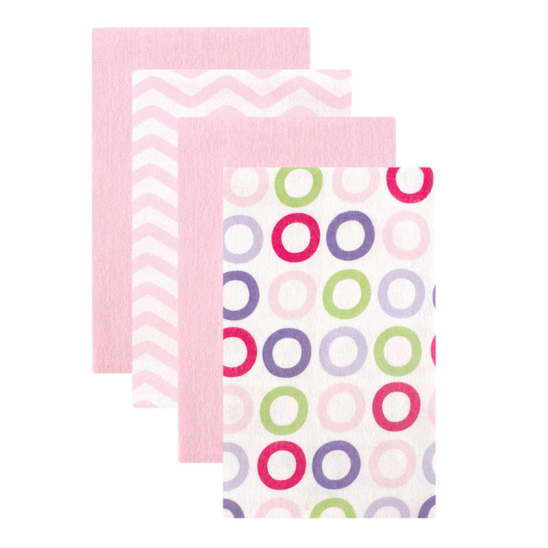 Luvable Friends Flannel Burp Cloths, Pink