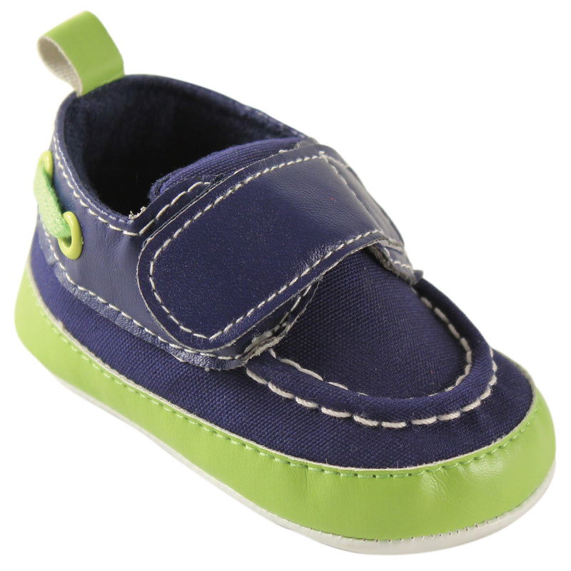 Luvable Friends Crib Shoes, Navy Lime
