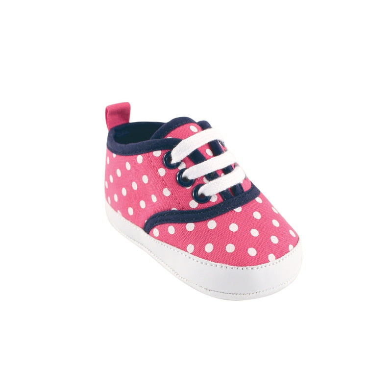 Luvable Friends Crib Shoes, Pink With Polka Dots