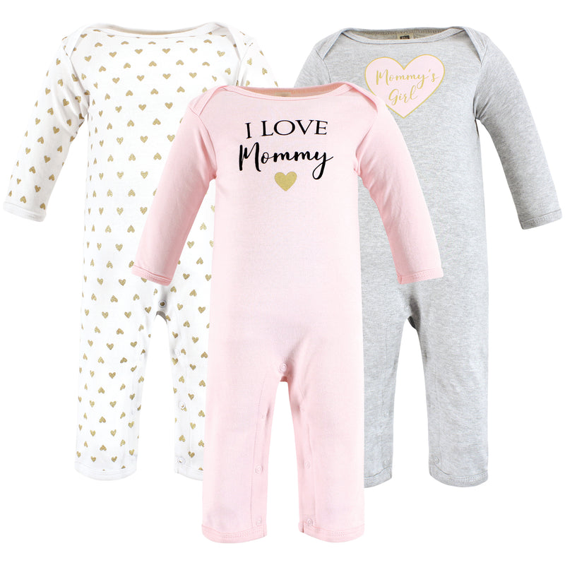 Hudson Baby Cotton Coveralls, Girl Mommy