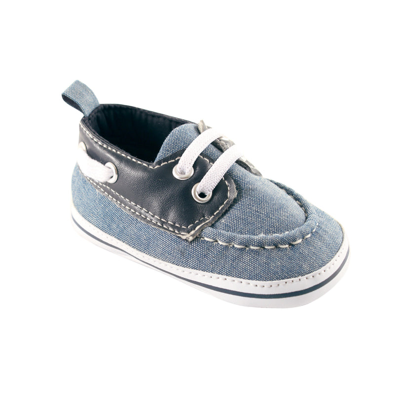 Luvable Friends Crib Shoes, Navy Chambray