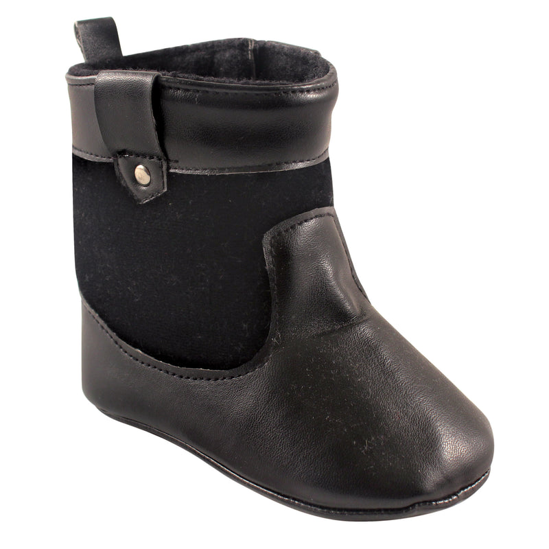 Luvable Friends Crib Shoes, Black Riding Boots