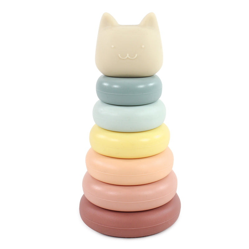 Hudson Baby Silicone Stacking Toy, Kitten