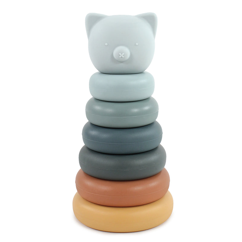 Hudson Baby Silicone Stacking Toy, Bear