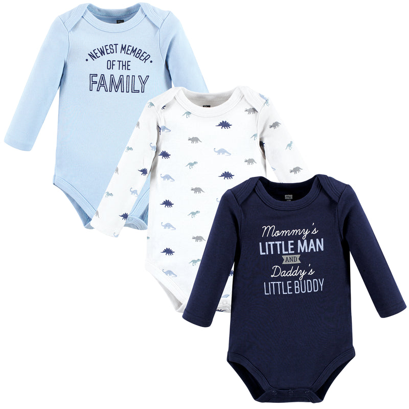 Hudson Baby Cotton Long-Sleeve Bodysuits, Newest Family Member