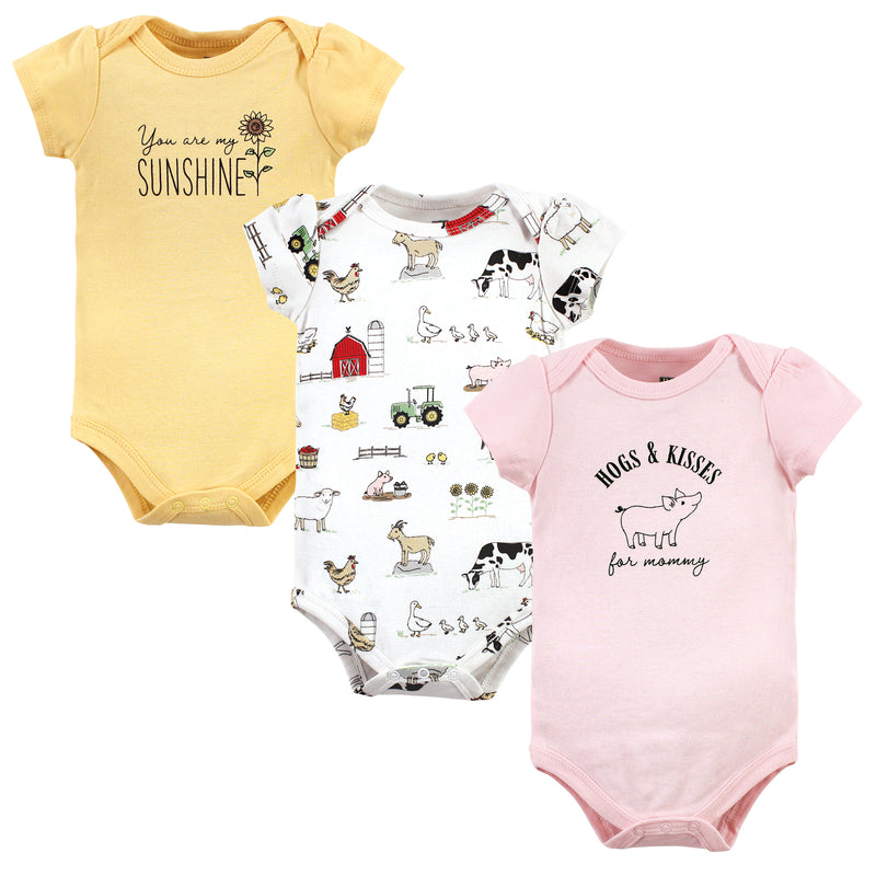 Hudson Baby Cotton Bodysuits, Hogs And Kisses