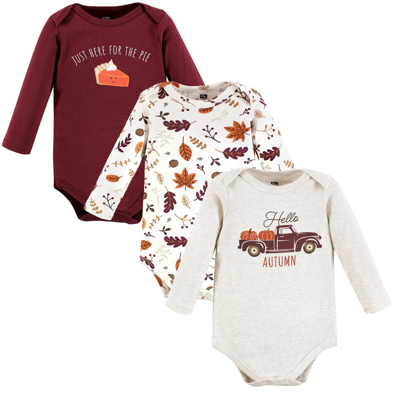 Hudson Baby Cotton Long-Sleeve Bodysuits, Hello Autumn 3-Pack
