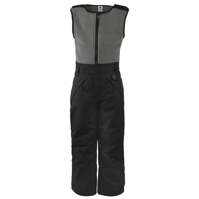 Hudson Baby Snow Bib Overalls with Fleece Top, Black Charcoal