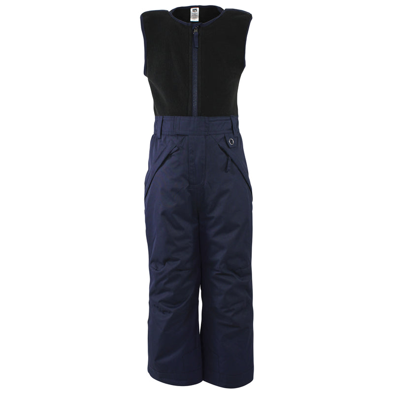 Hudson Baby Snow Bib Overalls with Fleece Top, Navy