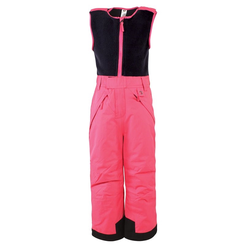 Hudson Baby Snow Bib Overalls with Fleece Top, Fuchsia