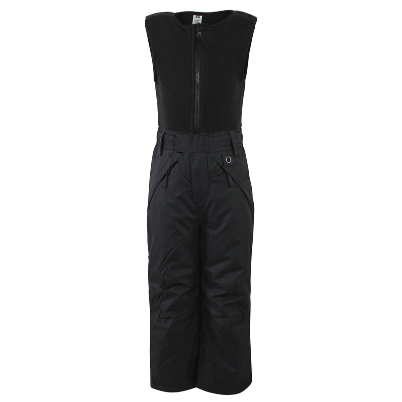 Hudson Baby Snow Bib Overalls with Fleece Top, Solid Black