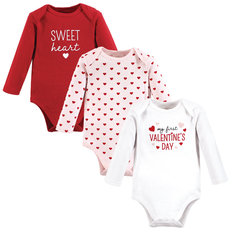 Hudson Baby Cotton Long-Sleeve Bodysuits, Valentine Sweetheart