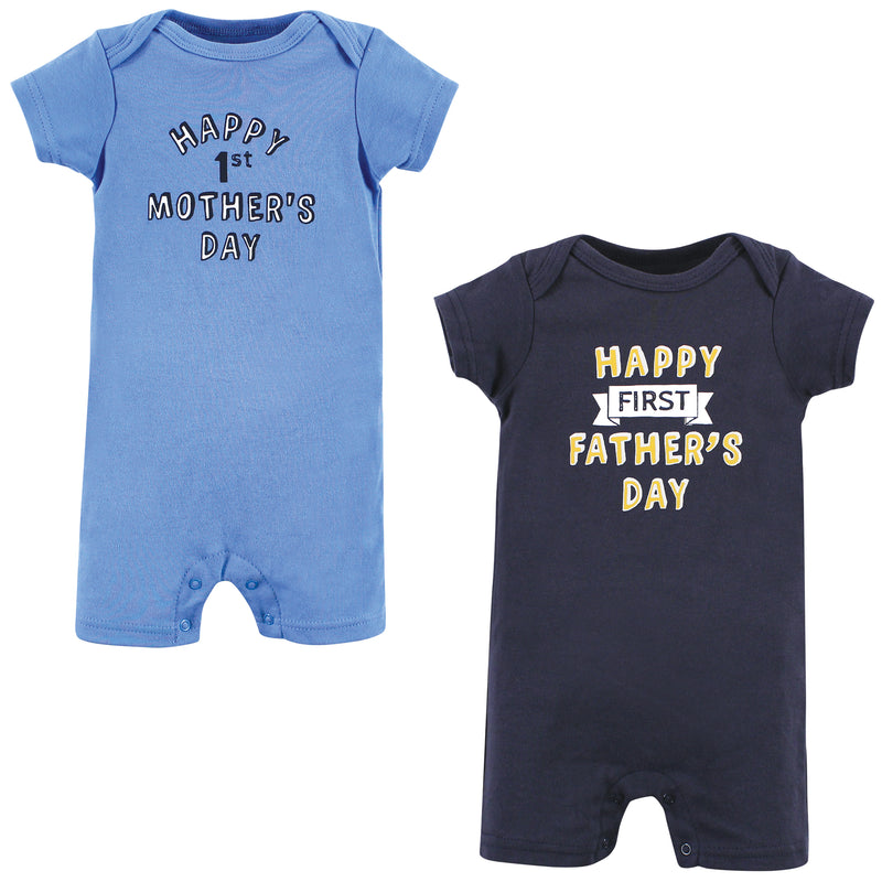 Hudson Baby Cotton Rompers, Boy Mothers Fathers Day