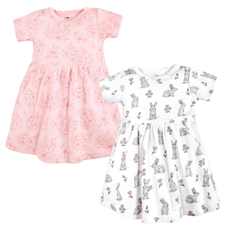 Hudson Baby Cotton Dresses, Bunny Floral
