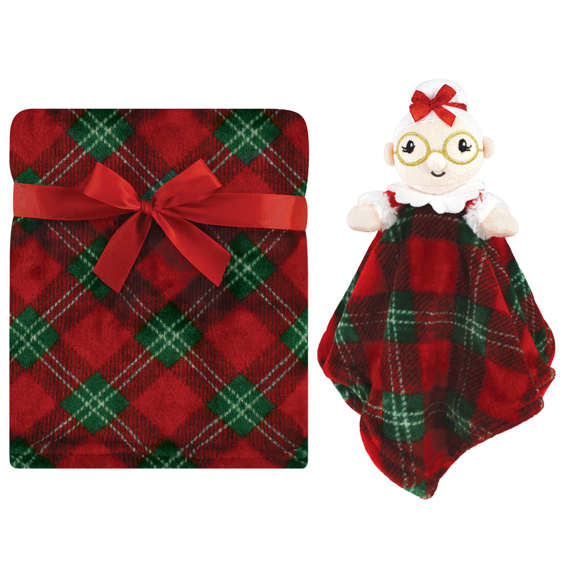 Hudson Baby Plush Blanket with Security Blanket, Mrs. Claus