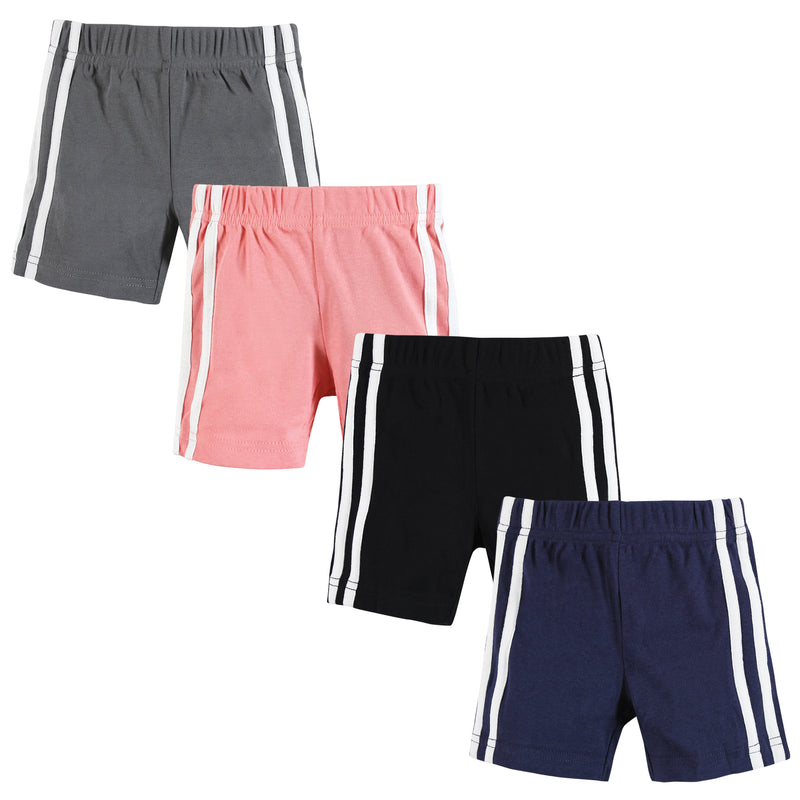 Hudson Baby Shorts Bottoms 4-Pack, Red Navy