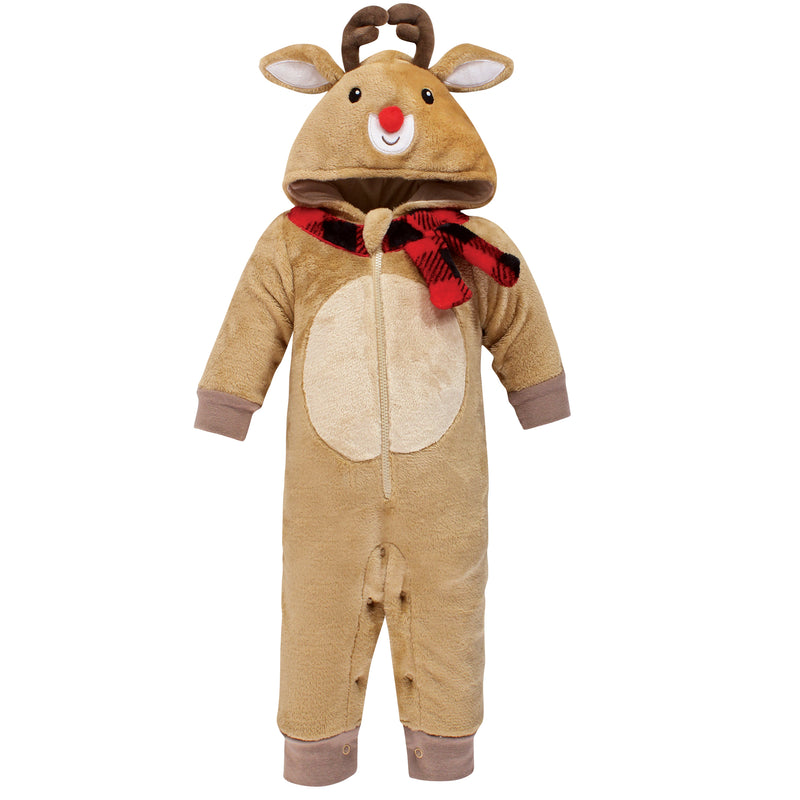Hudson Baby Plush Jumpsuits, Rudolph