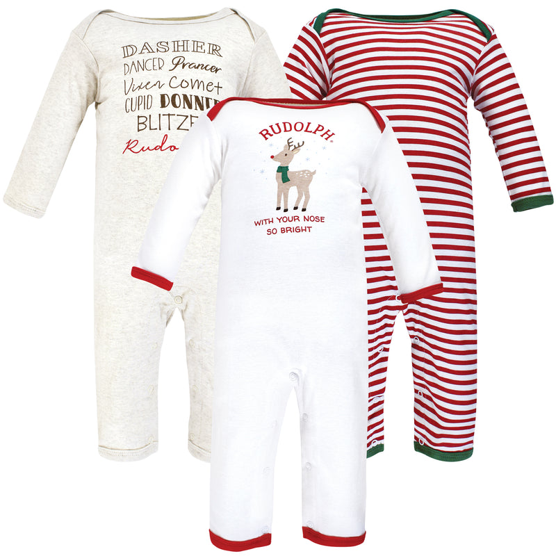 Hudson Baby Cotton Coveralls, Rudolph Reindeer