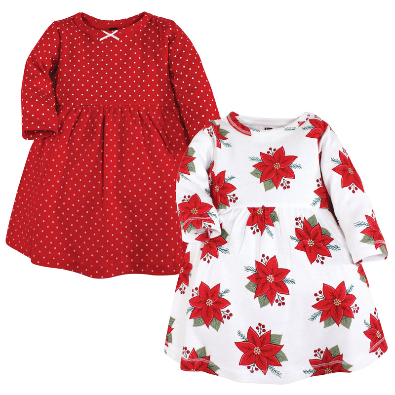 Hudson Baby Cotton Dresses, Poinsettia Dot