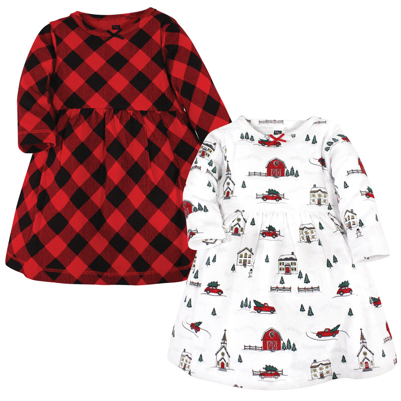 Hudson Baby Cotton Dresses, Christmas Scene