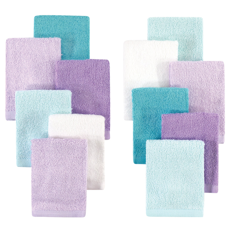 Hudson Baby Rayon from Bamboo Woven Washcloths 12pk, Purple Mint