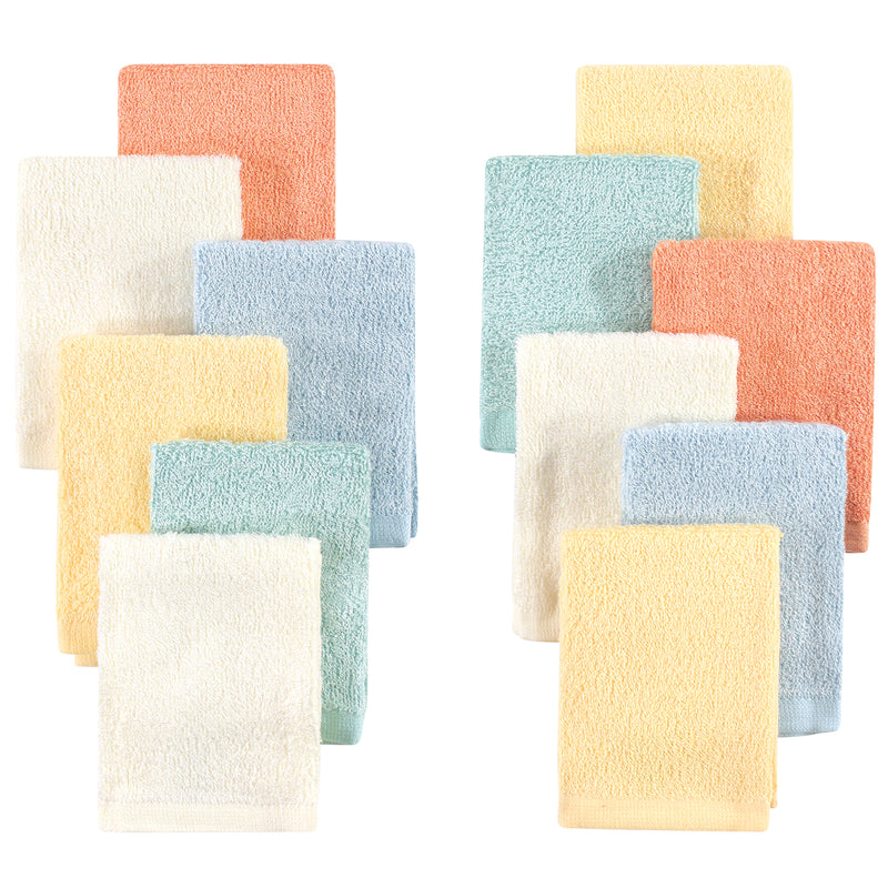 Hudson Baby Rayon from Bamboo Woven Washcloths 12pk, Soft Neutral