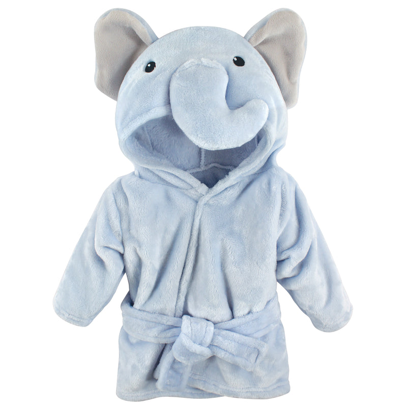 Hudson Baby Plush Pool and Beach Robe Cover-ups, Blue Elephant