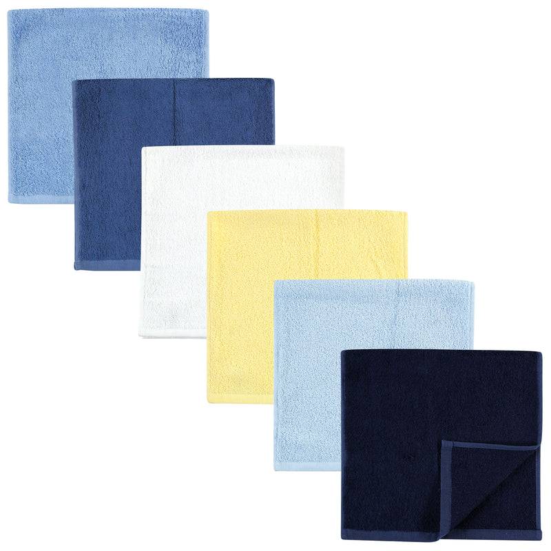 Hudson Baby Rayon from Bamboo Burpcloth 6pk, Blue Yellow