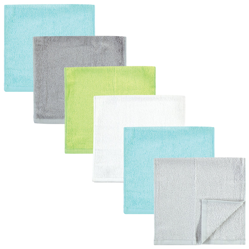 Hudson Baby Rayon from Bamboo Burpcloth 6pk, Gray Mint Lime