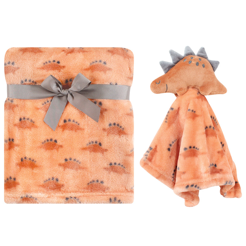 Hudson Baby Plush Blanket with Security Blanket, Stegosaurus