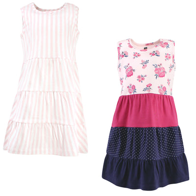 Hudson Baby Cotton Dresses, Pink Navy Floral
