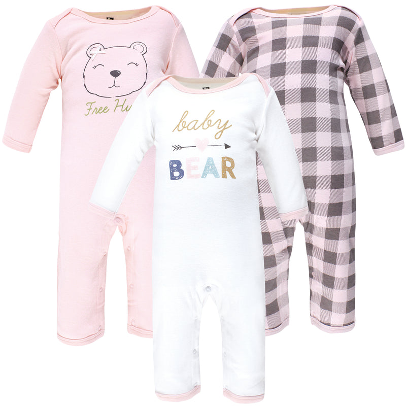 Hudson Baby Cotton Coveralls, Girl Baby Bear
