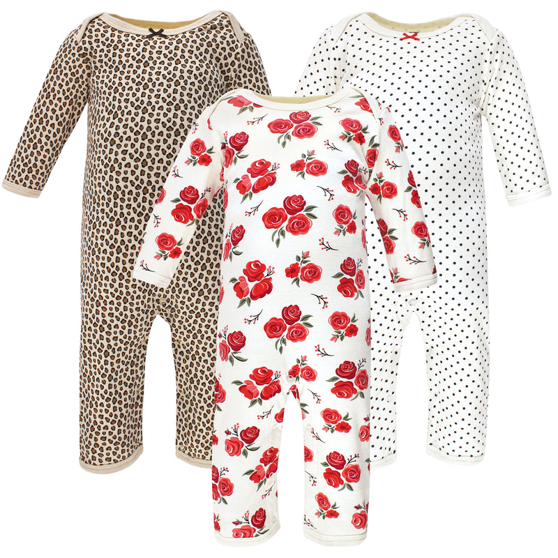 Hudson Baby Cotton Coveralls, Basic Rose Leopard