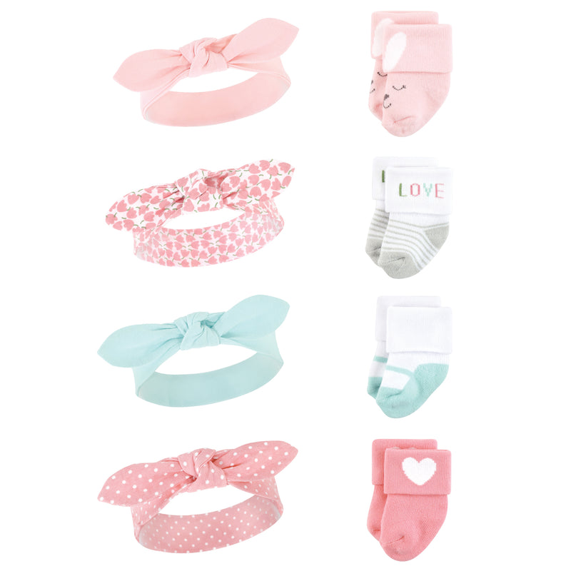 Hudson Baby Headband and Socks Set, Bunny