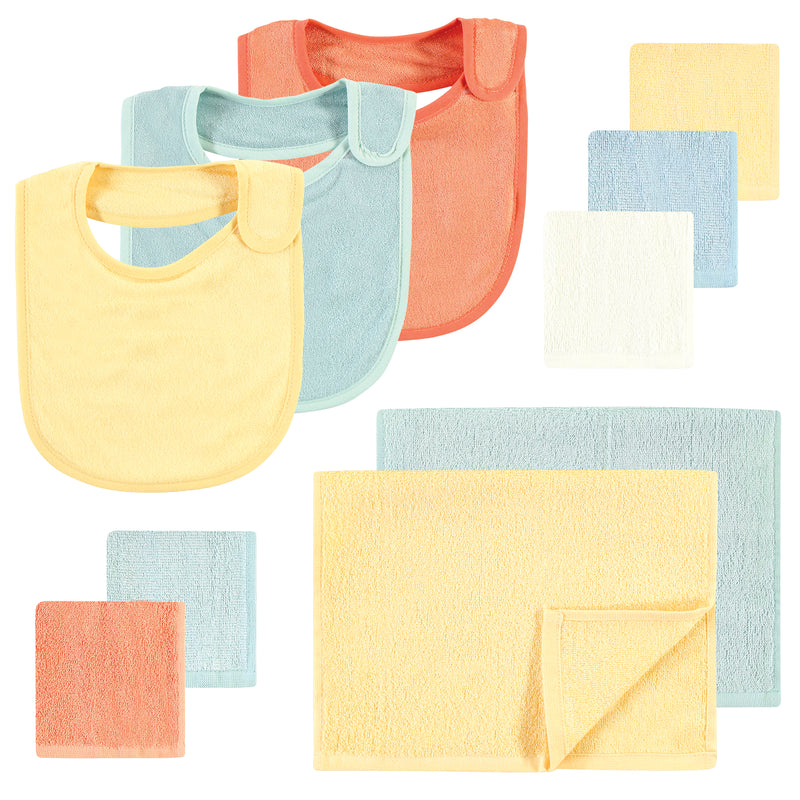 Hudson Baby Rayon from Bamboo Bib, Burp Cloth and Washcloth 10Pk, Soft Neutral
