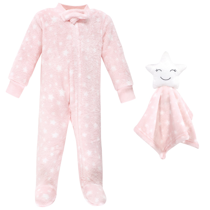 Hudson Baby Flannel Plush Sleep and Play and Security Toy, Girl Star