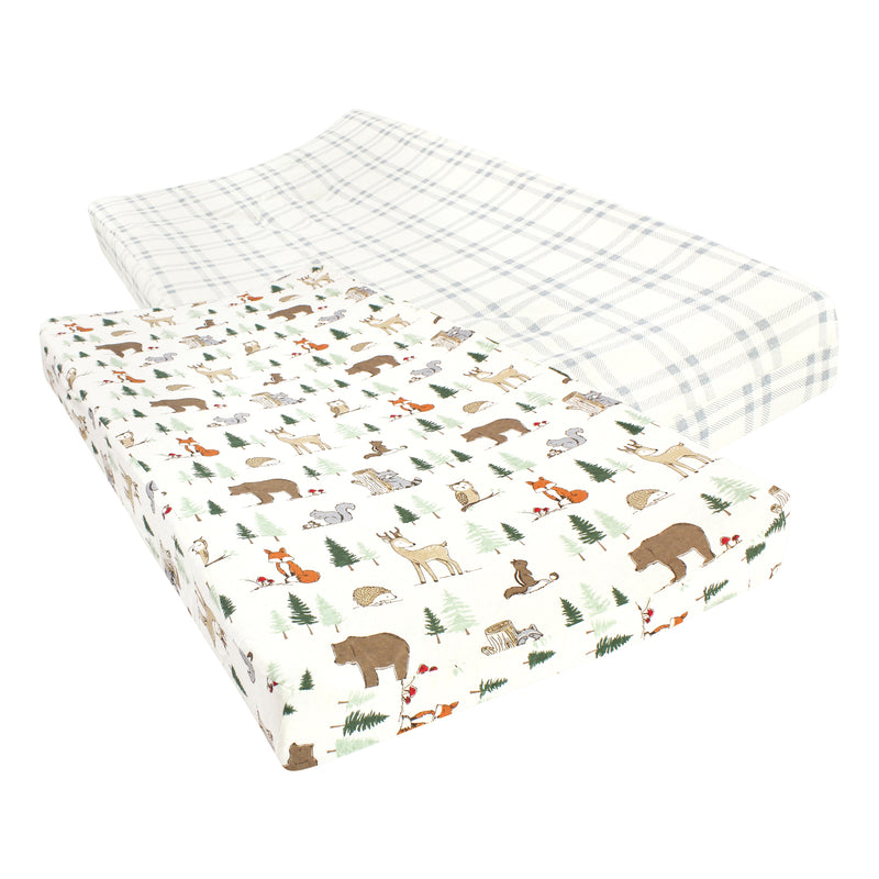 Hudson Baby Cotton Changing Pad Cover, Forest Animals