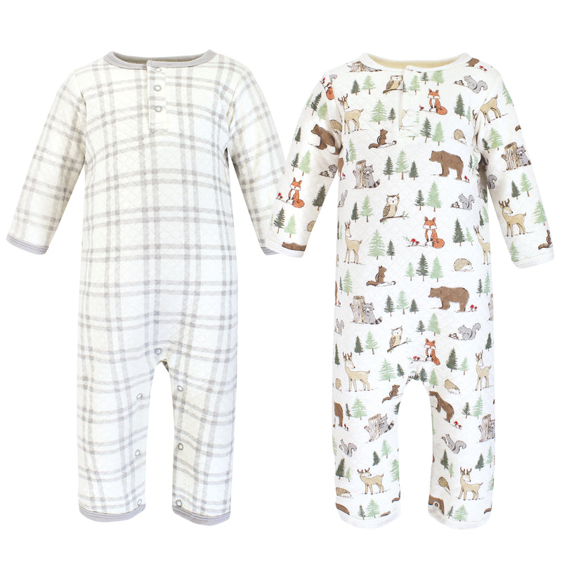 Hudson Baby Premium Quilted Coveralls, Forest Animals