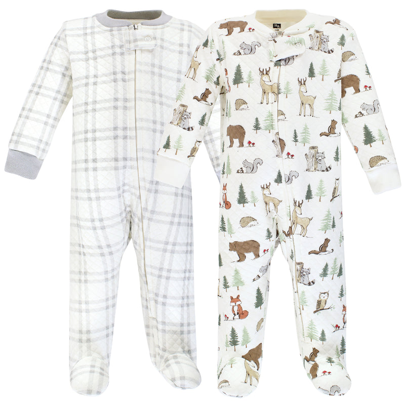 Hudson Baby Premium Quilted Zipper Sleep and Play, Forest Animals