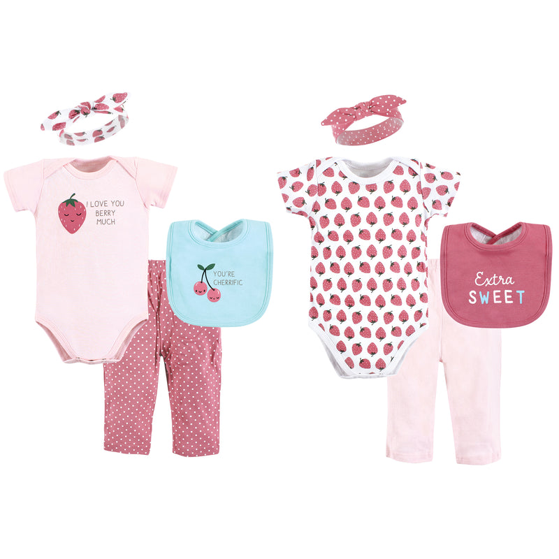 Hudson Baby Layette Boxed Giftset, Strawberry