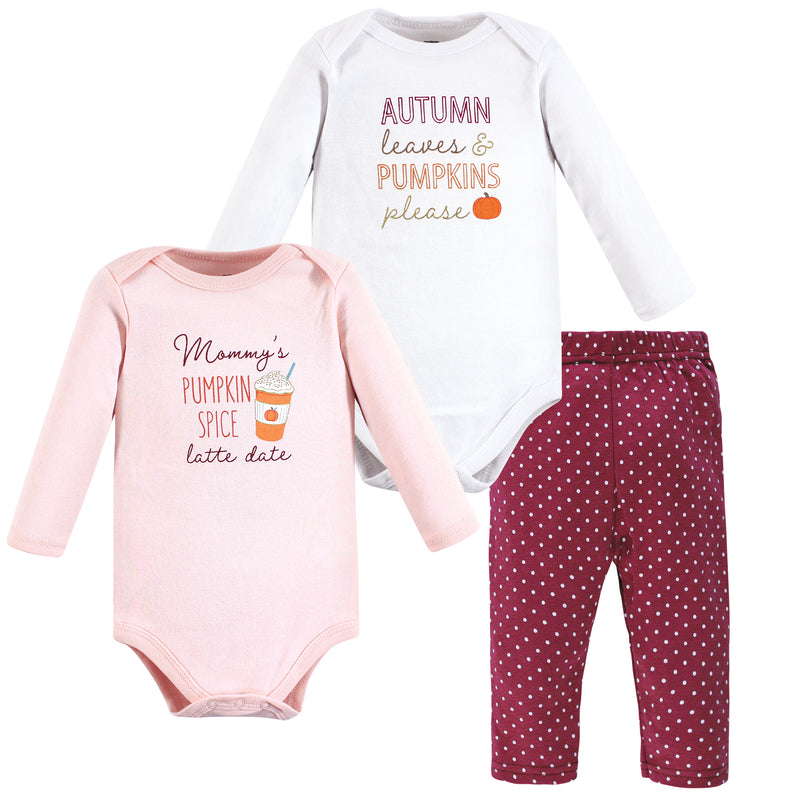 Hudson Baby Cotton Bodysuit and Pant Set, Pumpkin Spice Date